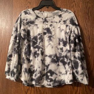 Tie-dye Long Sleeve Puff Sleeve Top